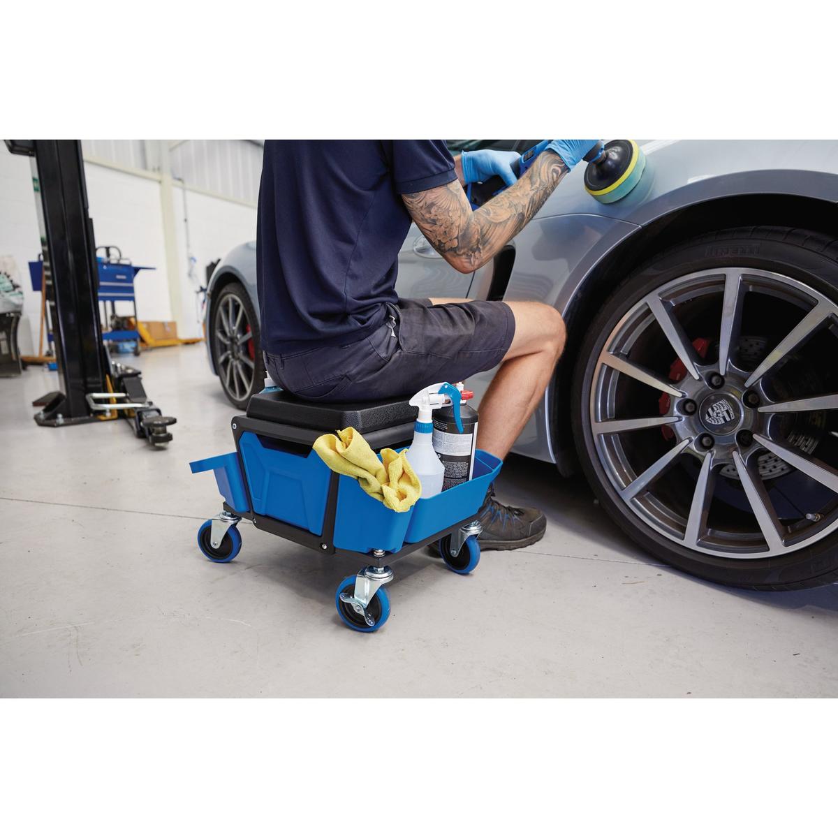 Draper Expert Work Stool, Blue - Image 3