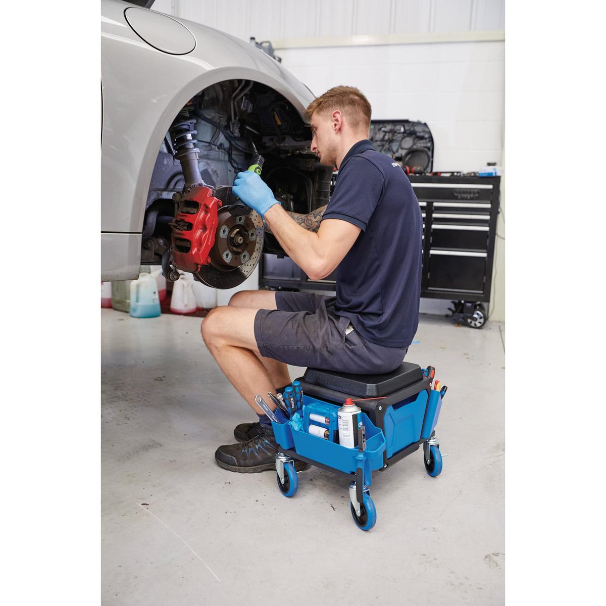 Draper Expert Work Stool, Blue - Image 4