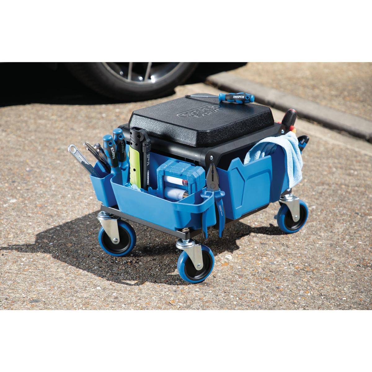 Draper Expert Work Stool, Blue - Image 5