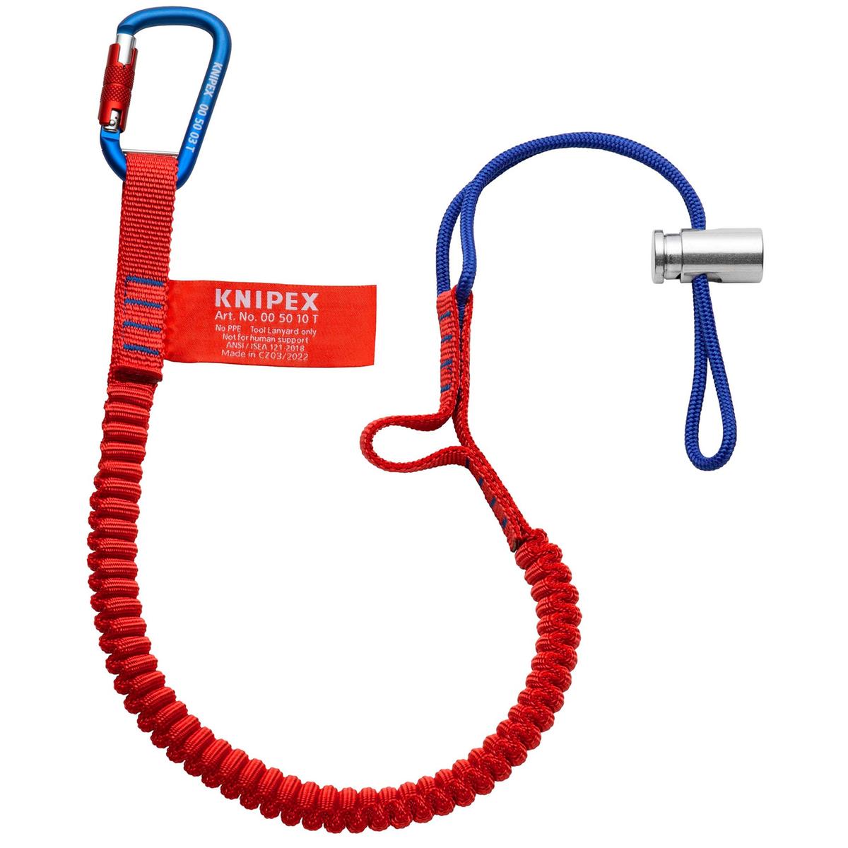 KNIPEX 00 50 12 T BK Lanyard with fixated carabiner - Image 1