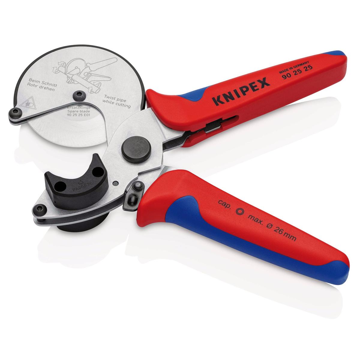 KNIPEX 90 25 25 Pipe cutter for composite and plastic pipes with multi-component grips 210mm - Image 2