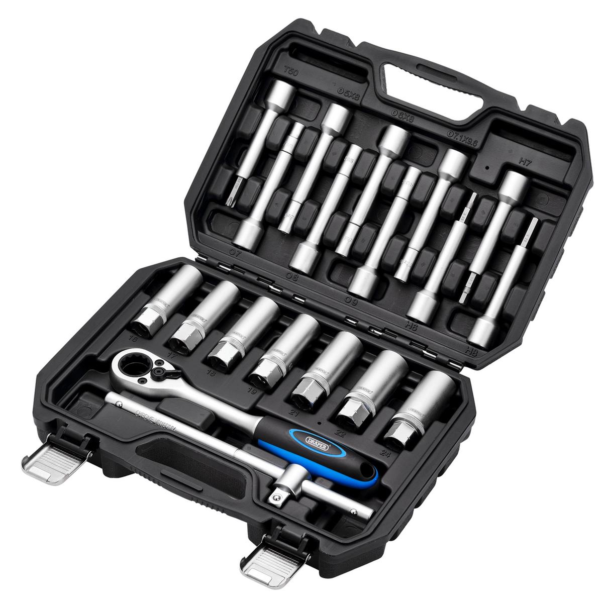 Draper Shock Absorber Strut Nut Kit, 1/2" Sq. Dr. (19 Piece) - Image 1