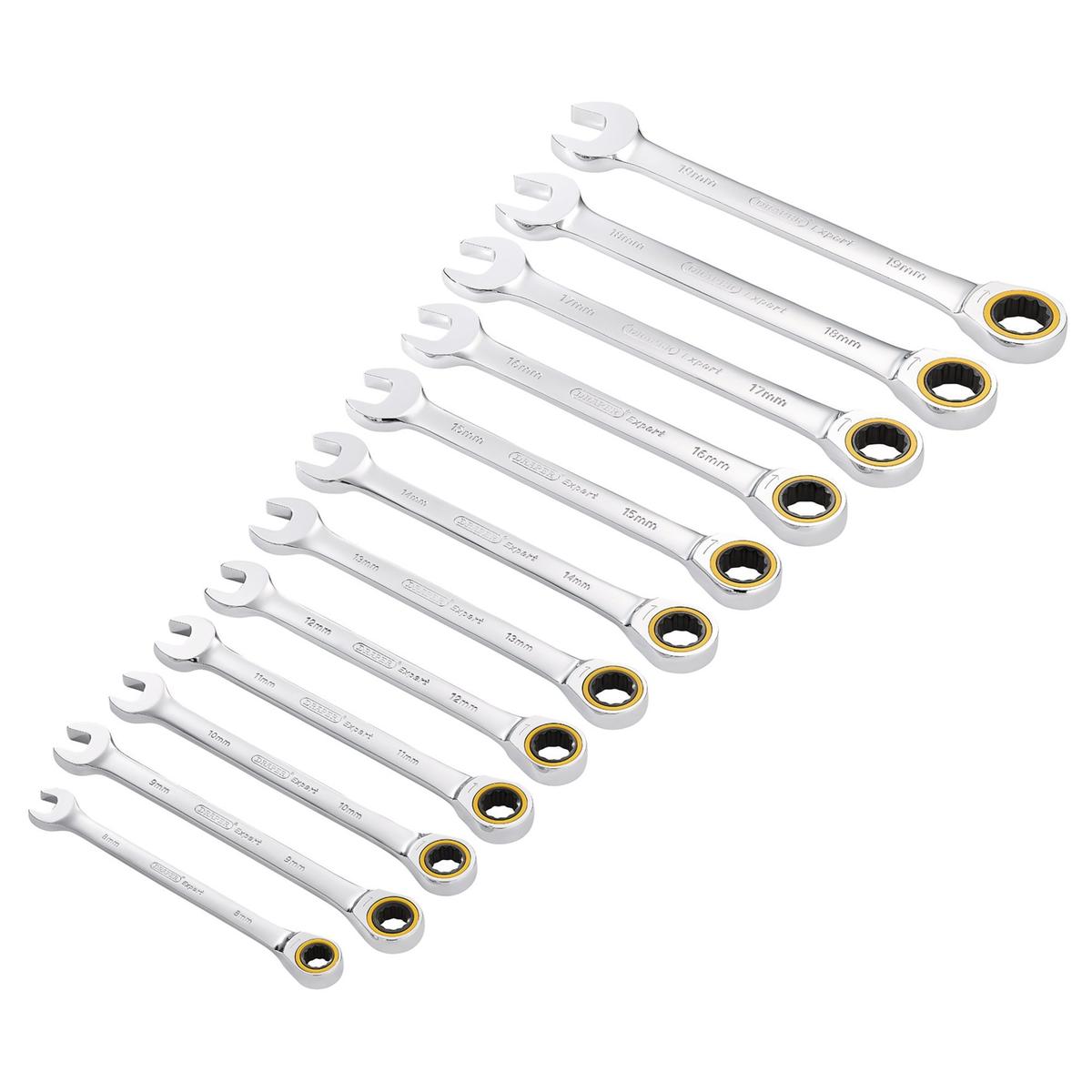 Draper Expert HI-TORQ Metric Ratchet Combination Spanner Set (12 Piece) - Image 1