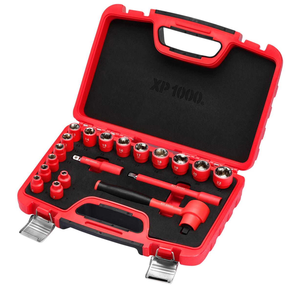 Draper XP1000 VDE Metric Socket Set, 3/8" Sq. Dr. (19 Piece) - Image 1