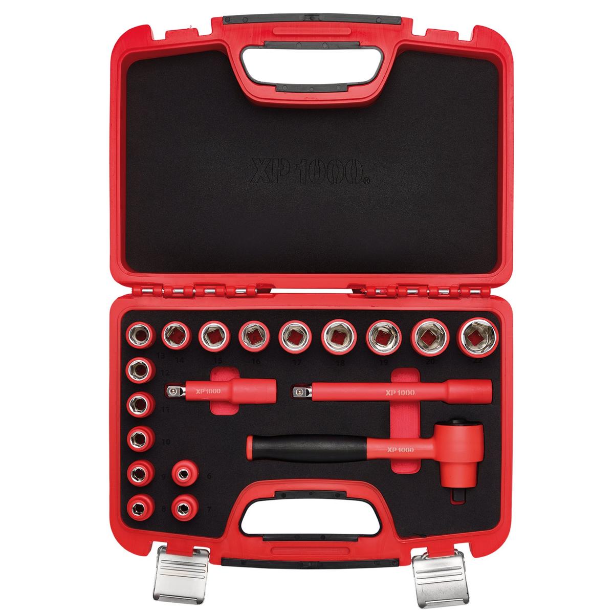 Draper XP1000 VDE Metric Socket Set, 3/8" Sq. Dr. (19 Piece) - Image 2