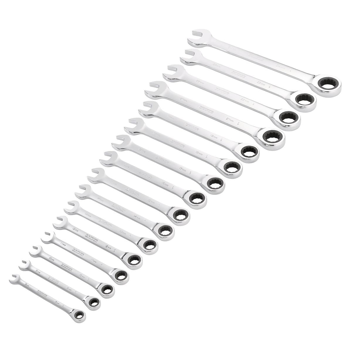 Draper HI-TORQ Metric Ratchet Combination Spanner Set (16 Piece) - Image 1