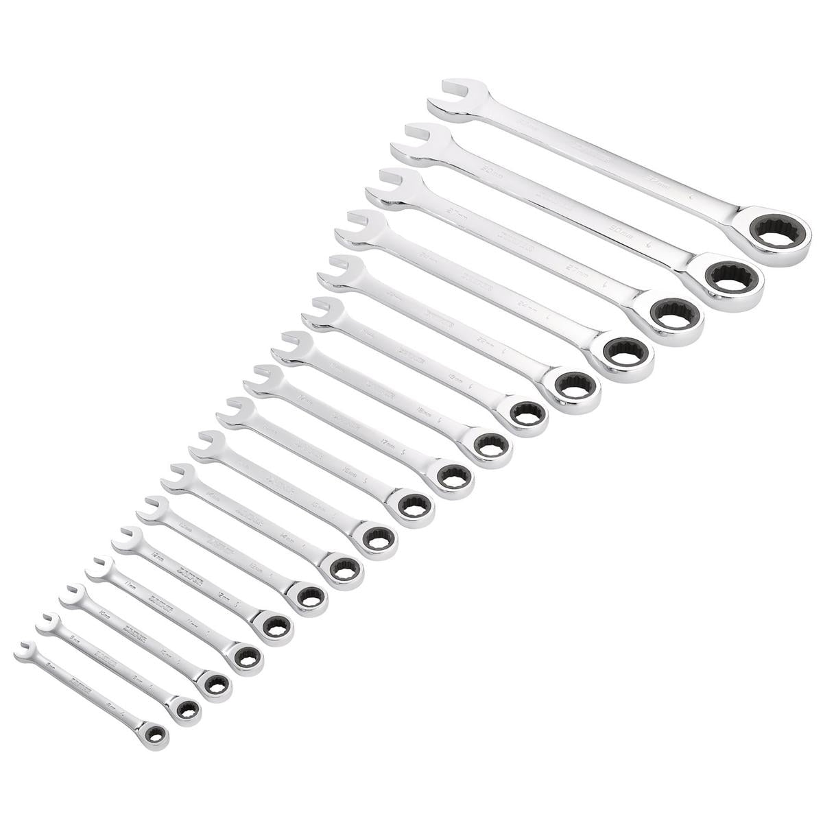 Draper HI-TORQ Metric Ratchet Combination Spanner Set (17 Piece) - Image 1