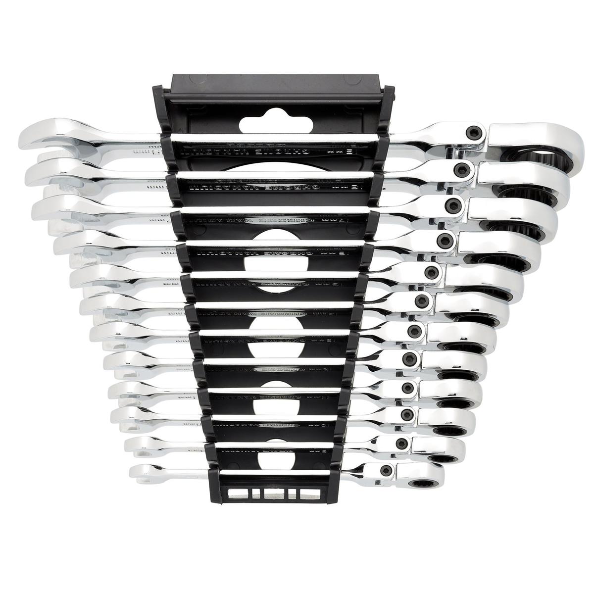 Draper HI-TORQ Metric Flexible Head Ratchet Combination Spanner Set (12 Piece) - Image 2