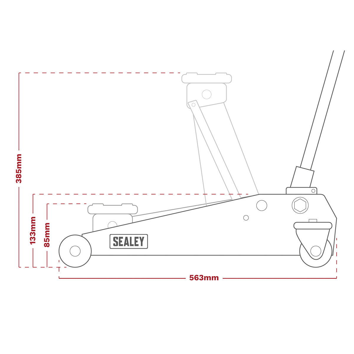 Sealey Low Entry Short Chassis Trolley Jack & Accessories Bag Combo, 2 Tonne - Green 1020LEHVBAGCOMBO