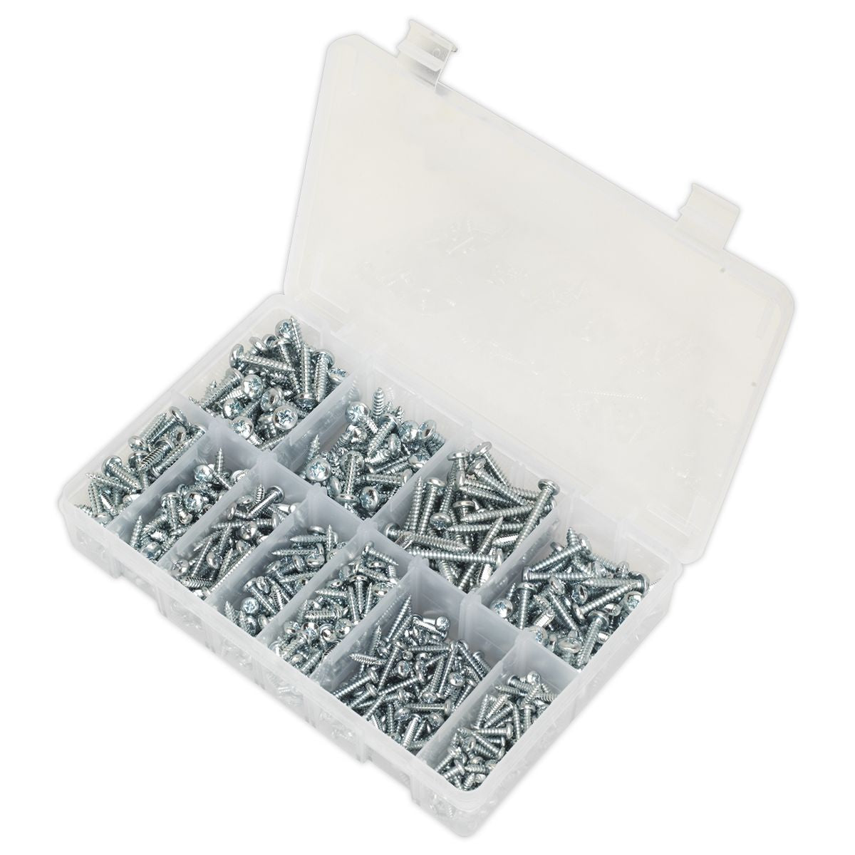 Sealey Zinc Plated Self-Tapping Pan Head Pozi Screw Assortment 700pc - DIN 7981CZ - Image 3
