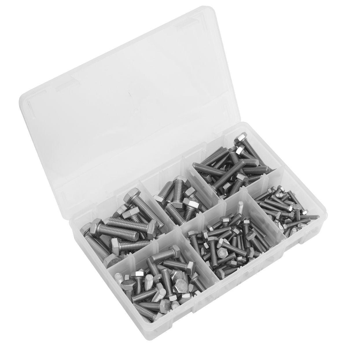 Sealey Stainless Steel Setscrew Assortment M5-M10 150pc - Image 1