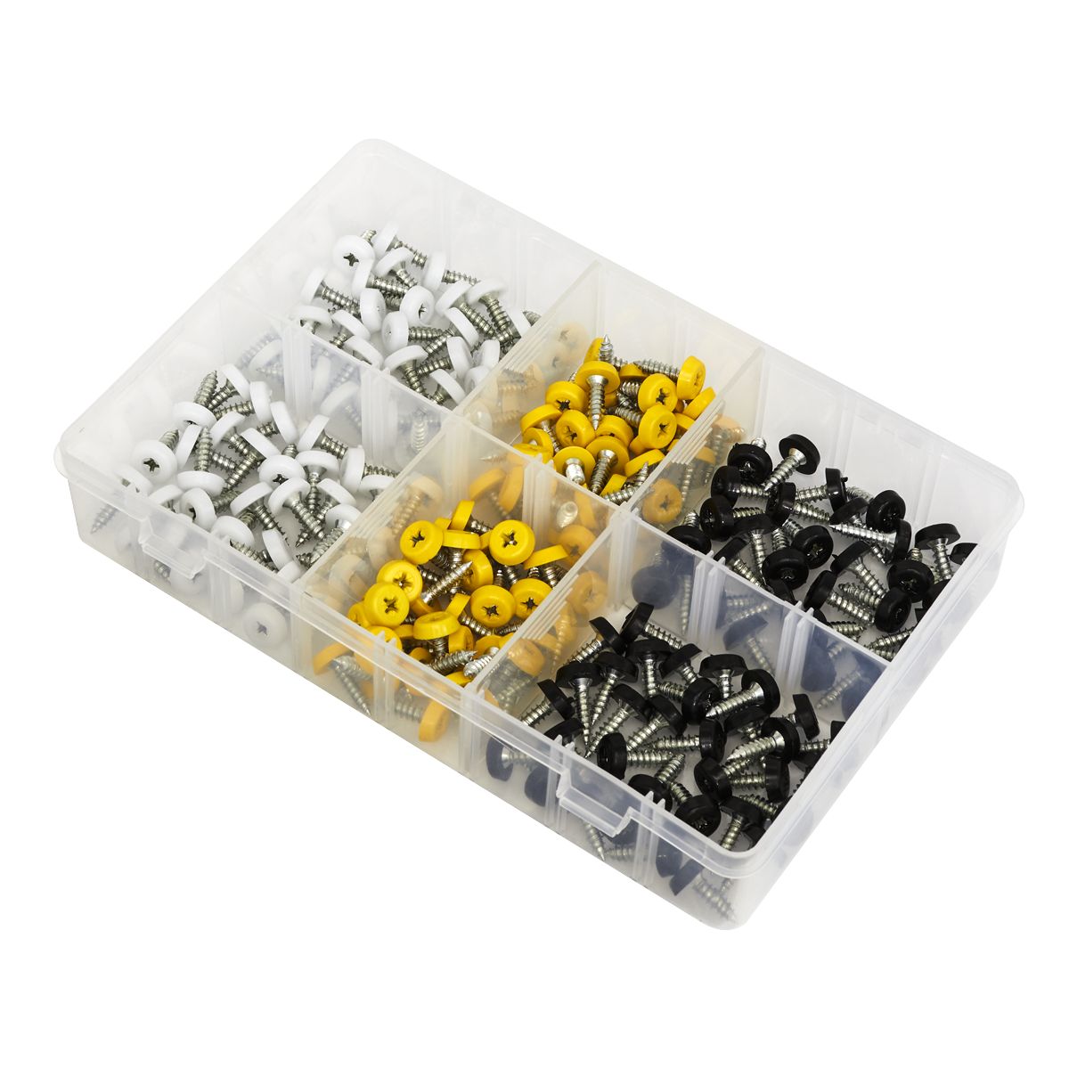 Sealey Numberplate Screw Assortment 4.8mm x 18mm 195pc - Plastic Enclosed Head - Image 8