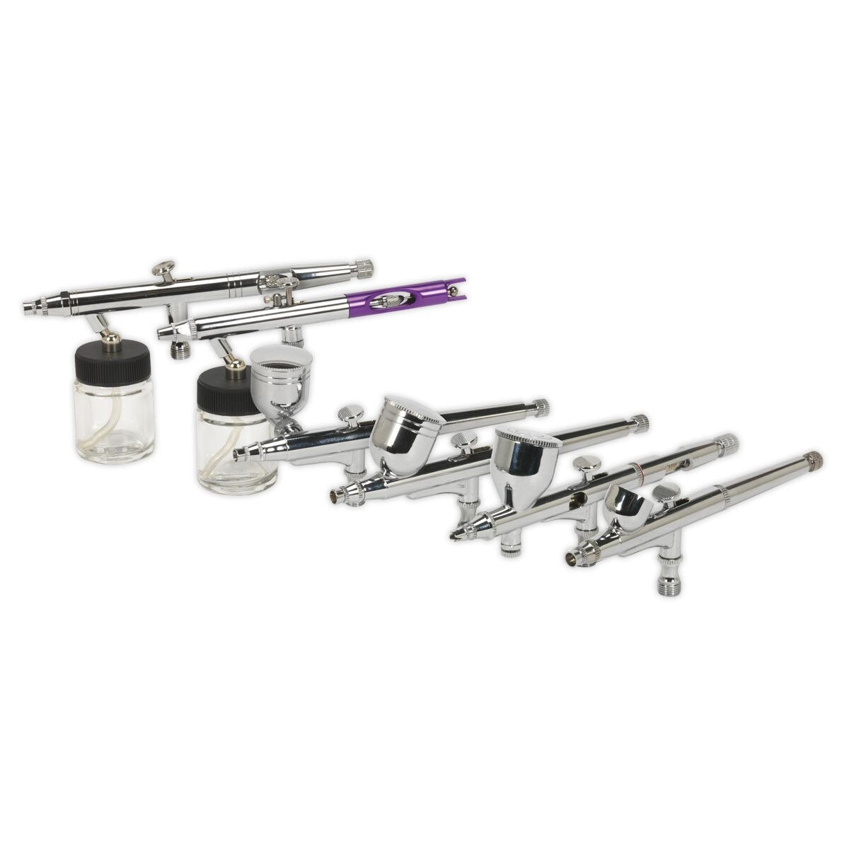 Sealey Mini Gravity/Suction Feed Air Brush Kit 10pc - Image 3