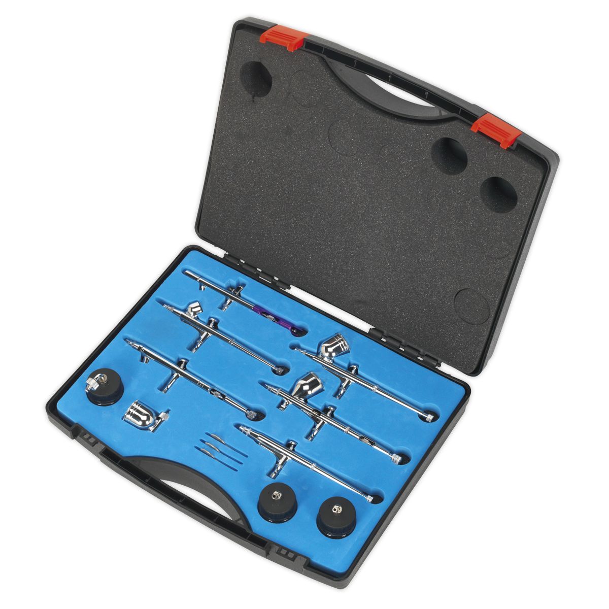 Sealey Mini Gravity/Suction Feed Air Brush Kit 10pc - Image 4