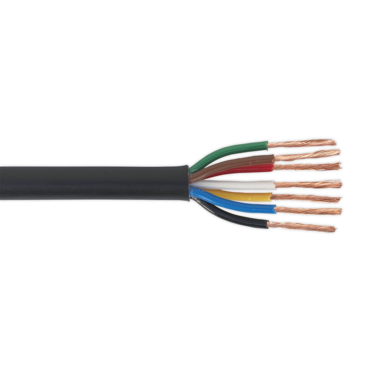 Sealey Thin Wall Automotive Cable 7 x 0.75mm_ 24/0.20mm 30m - Black - Image 1