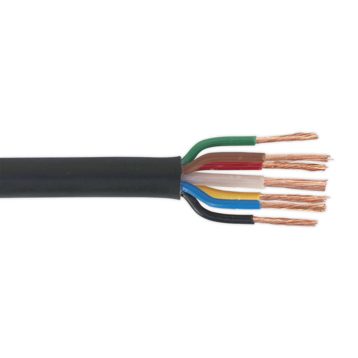 Sealey 30m Thin Wall Automotive Cable 6 x 1mm² 32/0.20mm, 1 x 2mm² 28/0.30mm - Black AC28307CTH