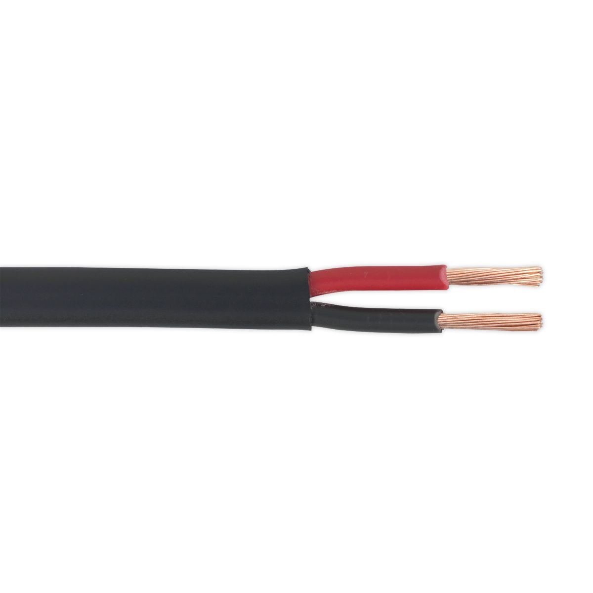 Sealey Thick Wall Flat Automotive Cable Twin 2 x 2mm_ 28/0.30mm 30m - Black - Image 1