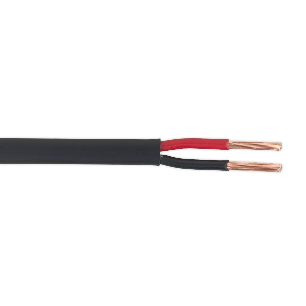 Sealey Thin Wall Flat Automotive Cable Twin 2 x 2mm_ 28/0.30mm 30m - Black - Image 1