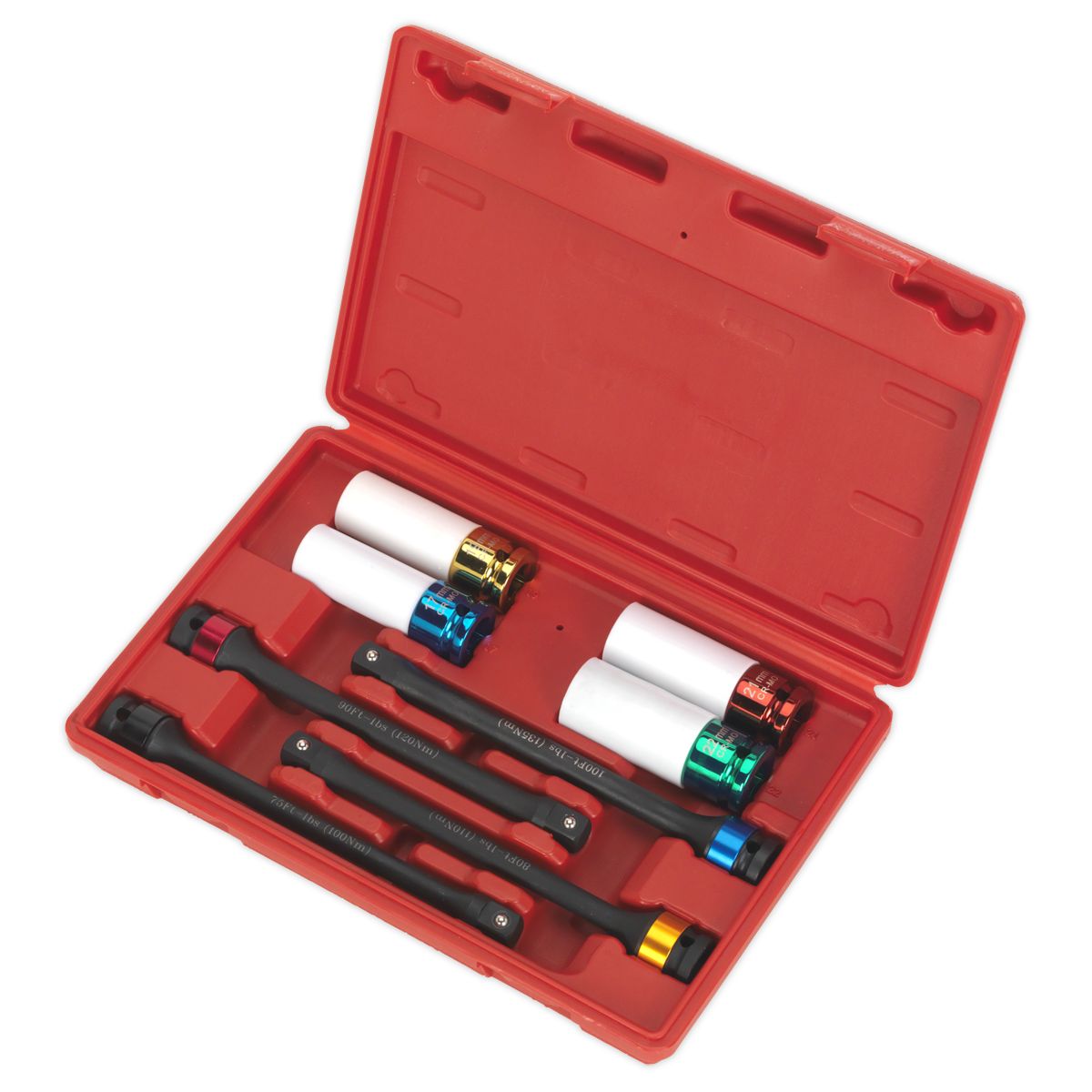 Sealey Torque Stick & Aluminium Wheel Impact Socket Set 1/2"Sq Drive 8pc - Image 3