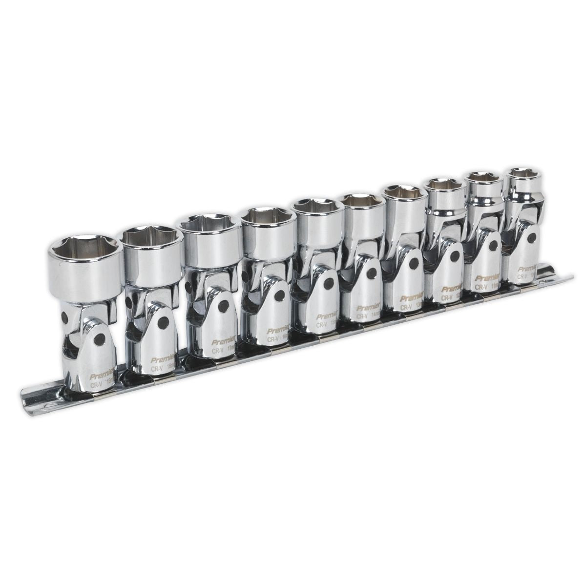 Sealey Premier Universal Joint Socket Set 3/8"Sq Drive 10pc - Image 1