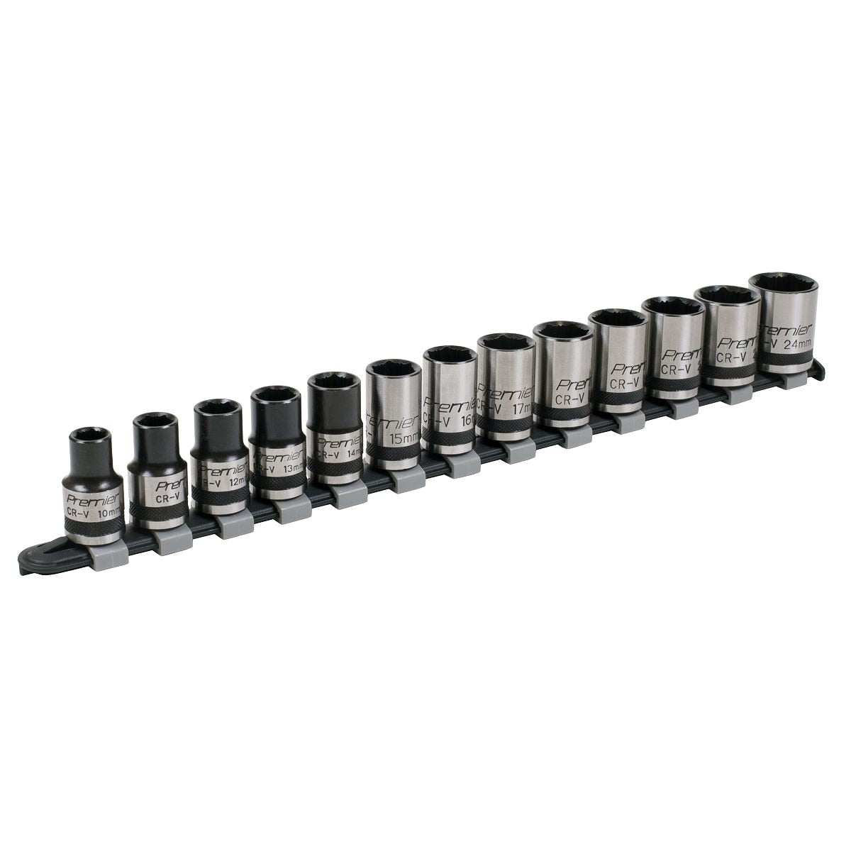 Sealey Premier Black Lock-On Socket Set 1/2"Sq Drive 13pc - Image 1