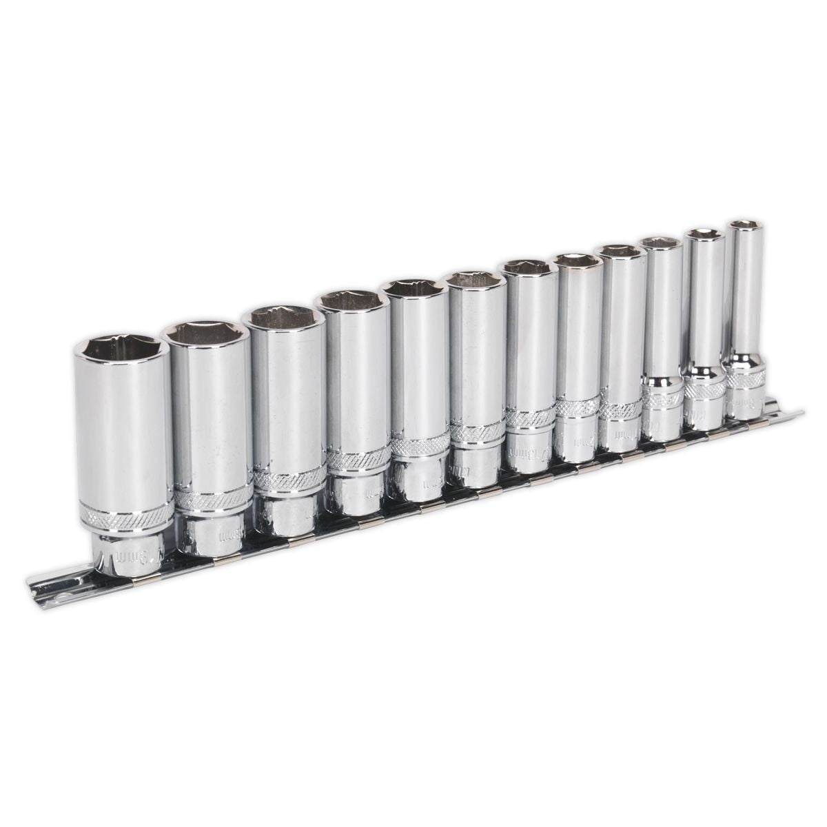 Sealey Premier Deep Lock-On Socket Set 3/8"Sq Drive 12pc - Image 1