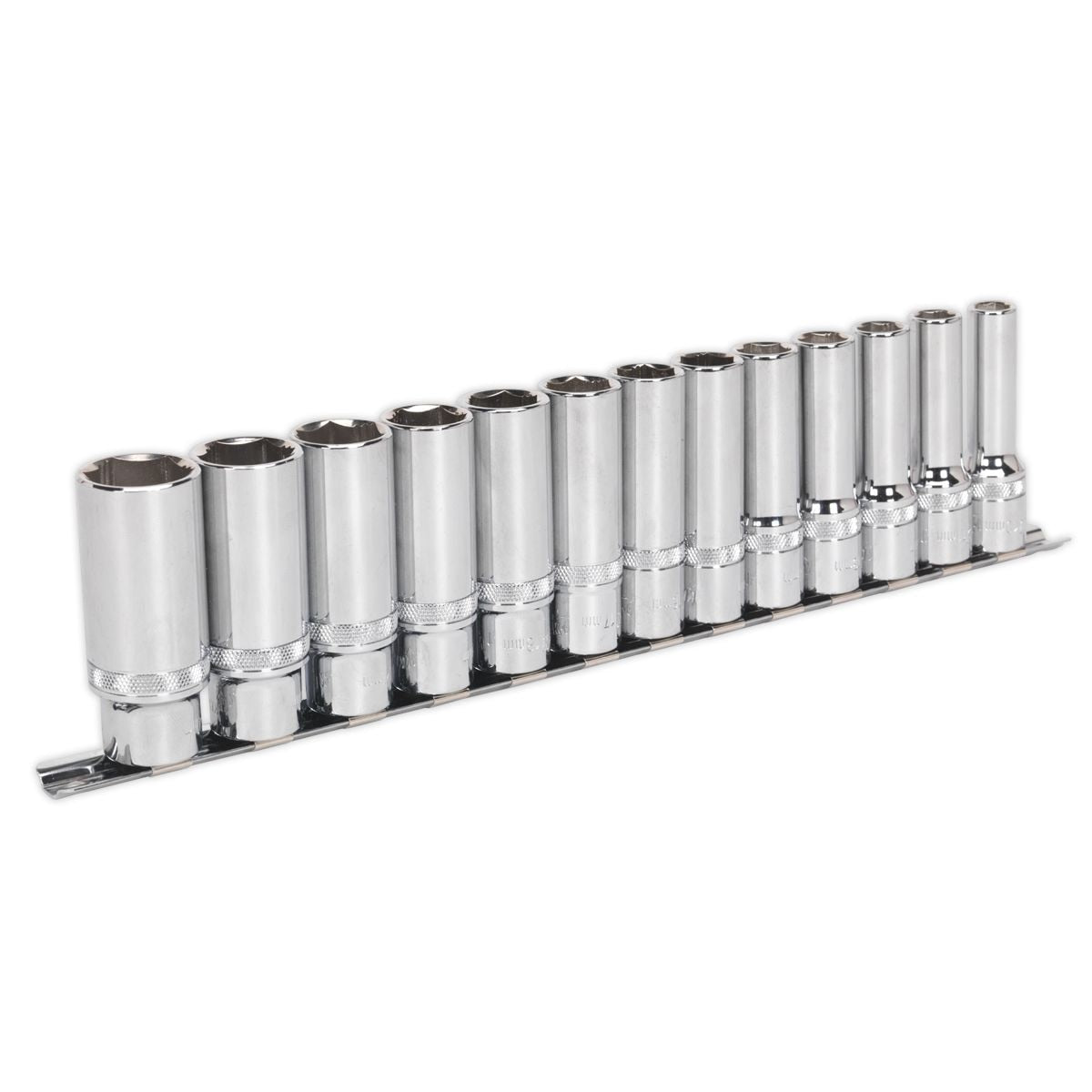 Sealey Premier Deep Lock-On Socket Set 1/2"Sq Drive 13pc - Image 1