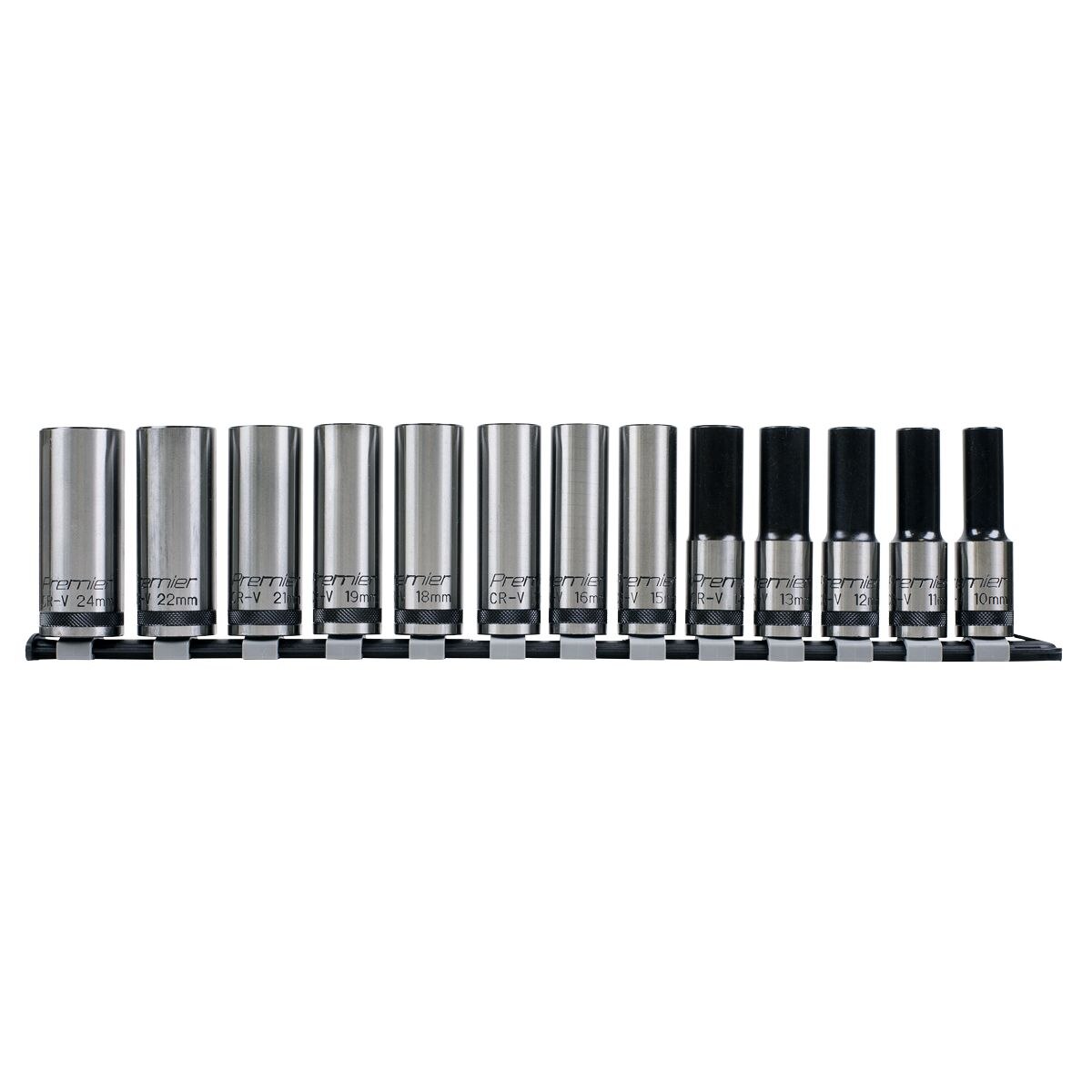 Sealey Premier Black Deep Lock-On Socket Set 1/2"Sq Drive 13pc - Image 4
