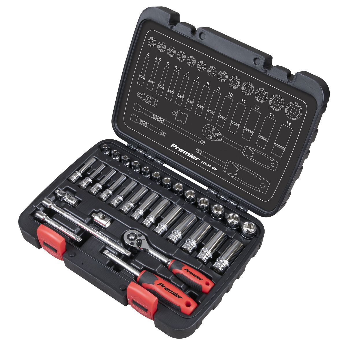 Sealey 1/4"Sq Drive Lock-On Socket Set 32pc - Image 2
