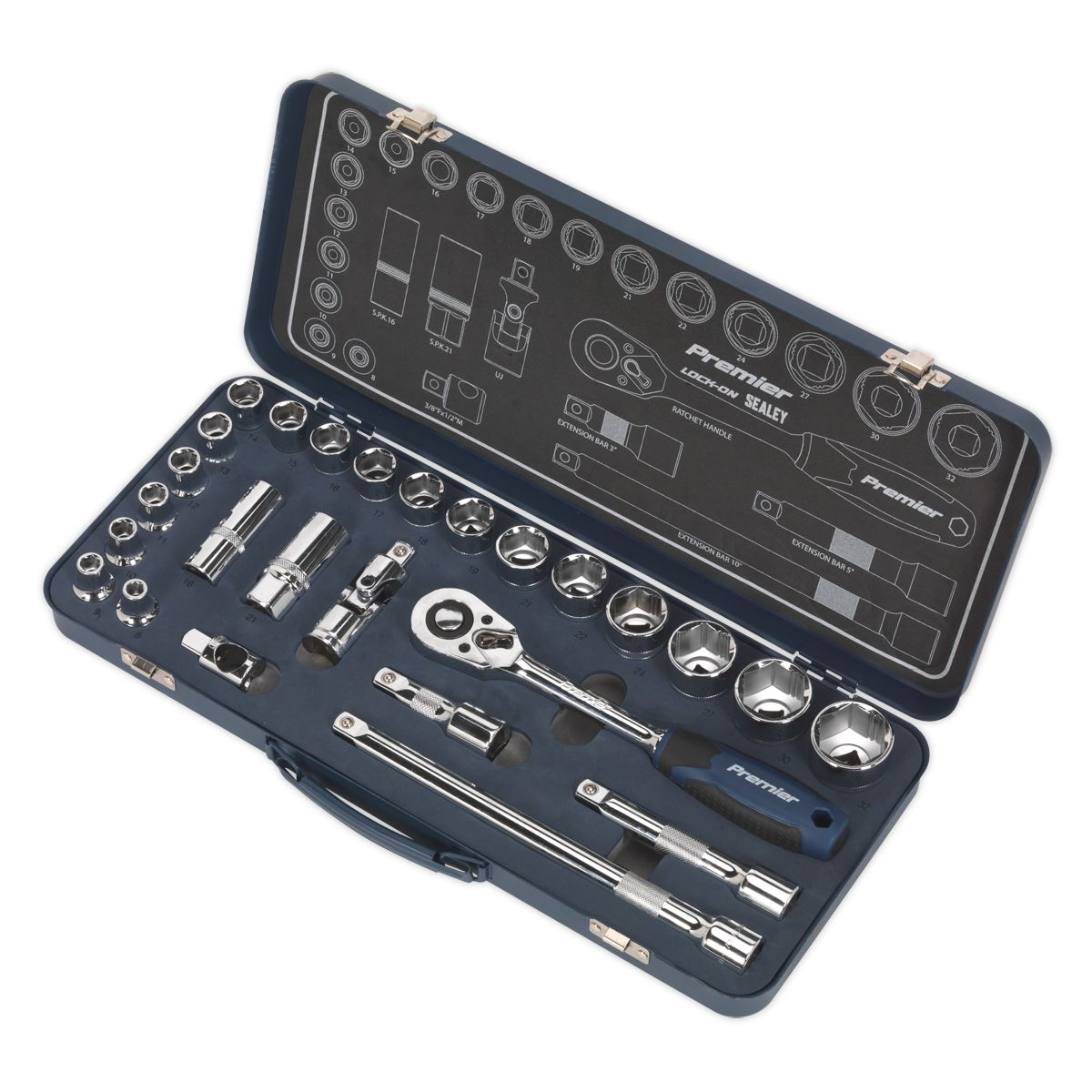 Sealey Premier Lock-On Socket Set 1/2"Sq Drive 26pc - Image 4