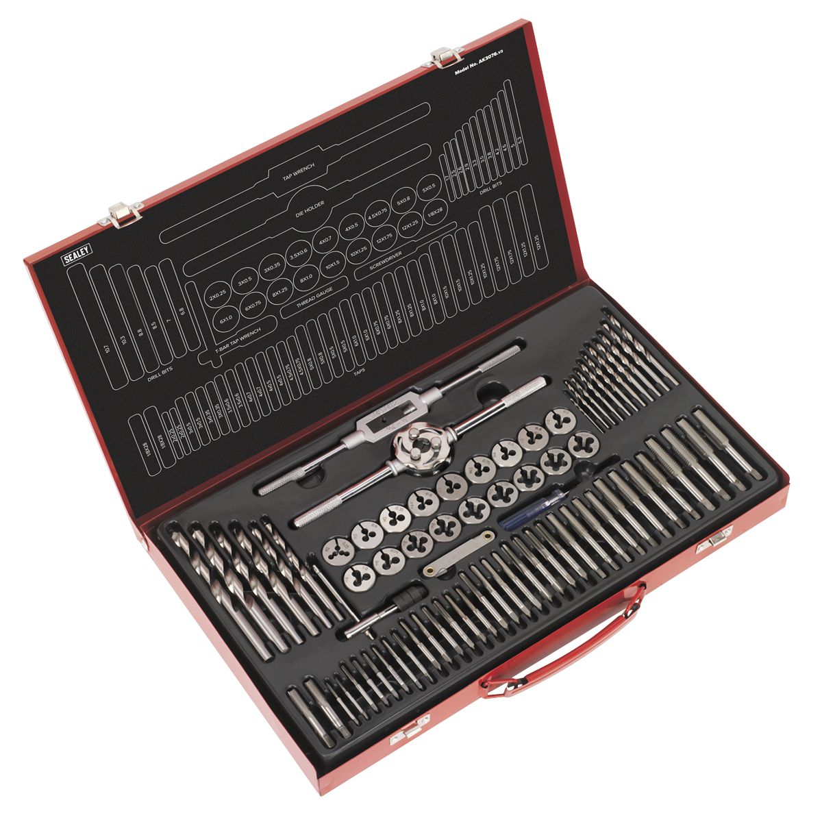 Sealey Metric Tap & Die Set Split Dies 76pc - Image 1