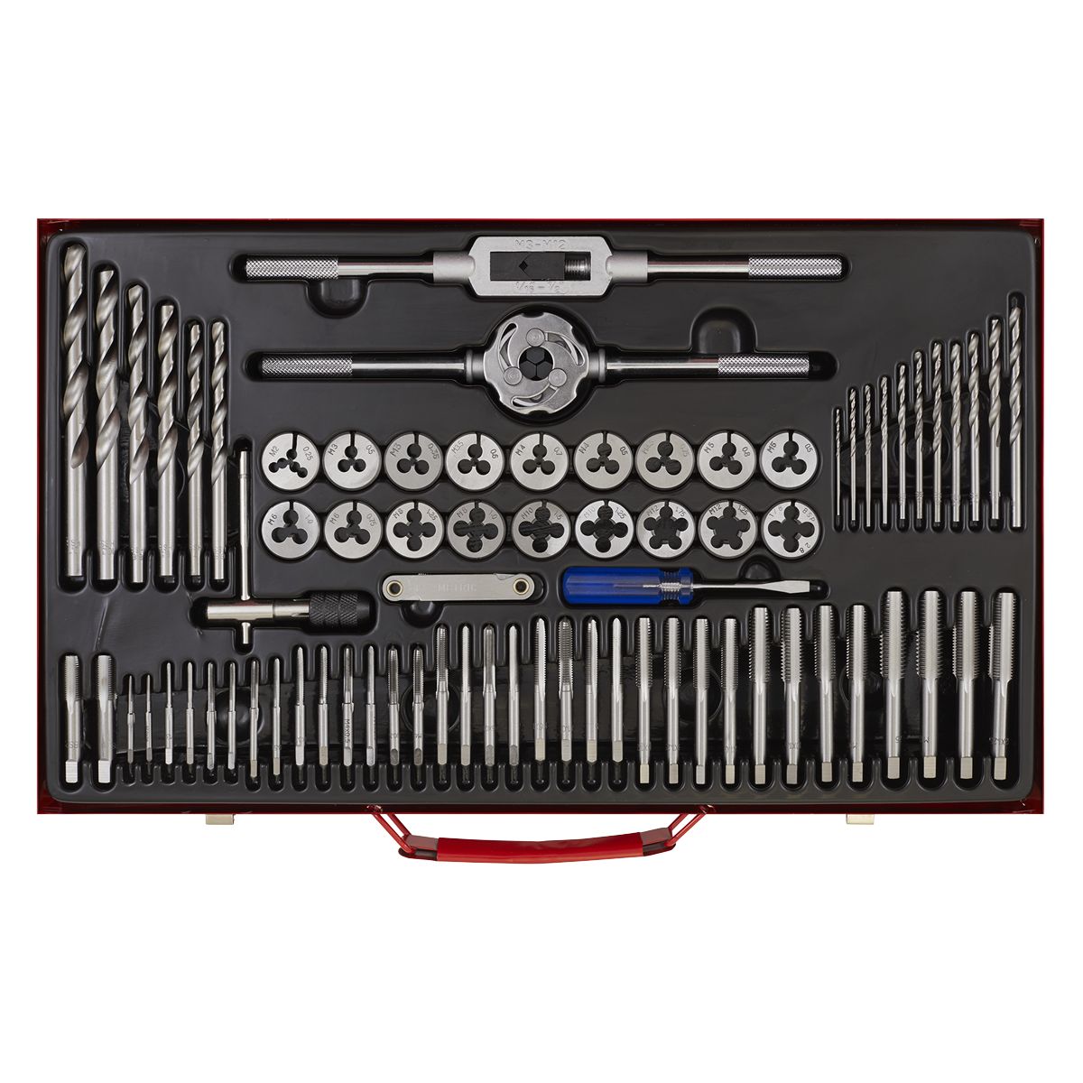 Sealey Metric Tap & Die Set Split Dies 76pc - Image 2