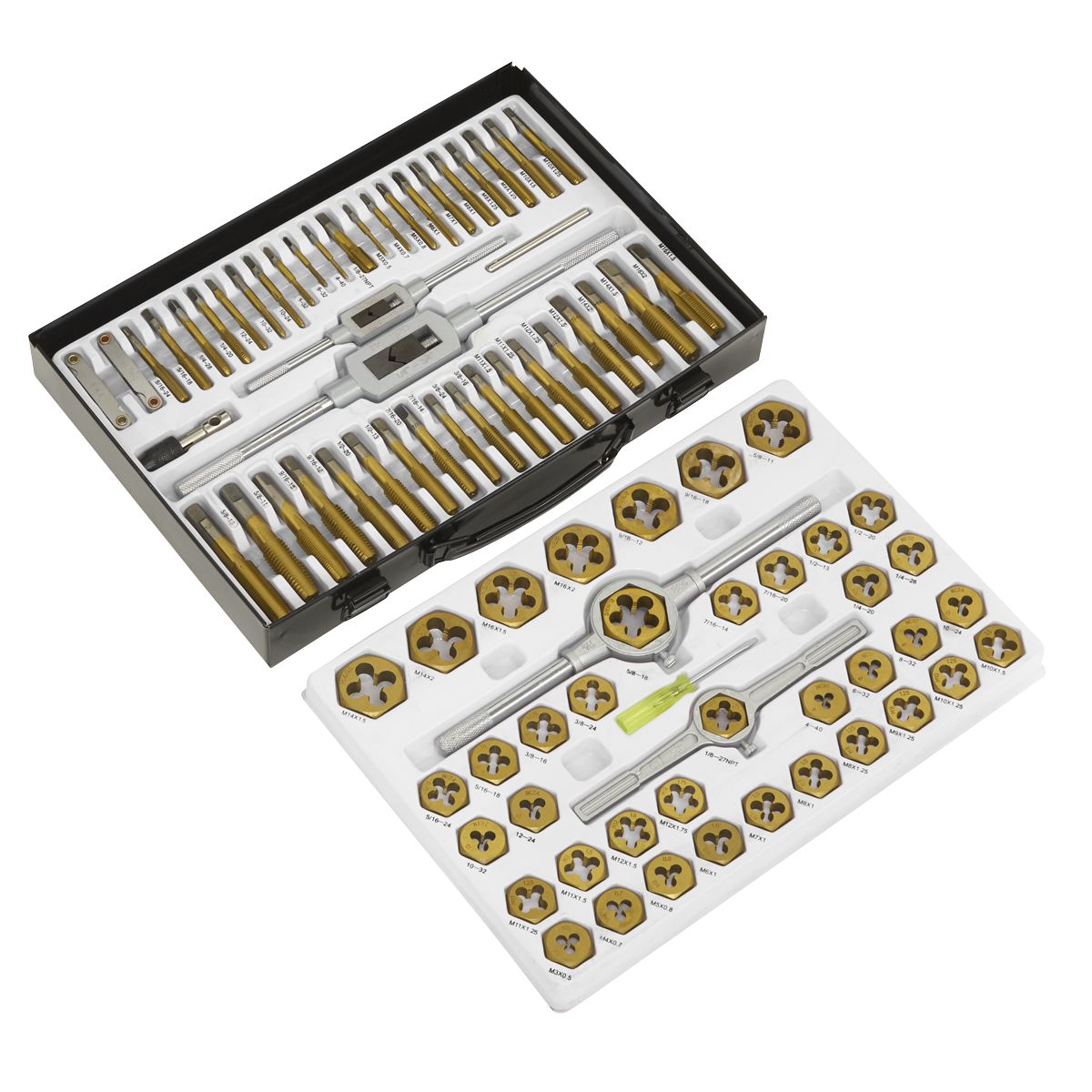Sealey Metric & SAE/Imperial Hexagonal Tap & Die Set 86pc - Image 3