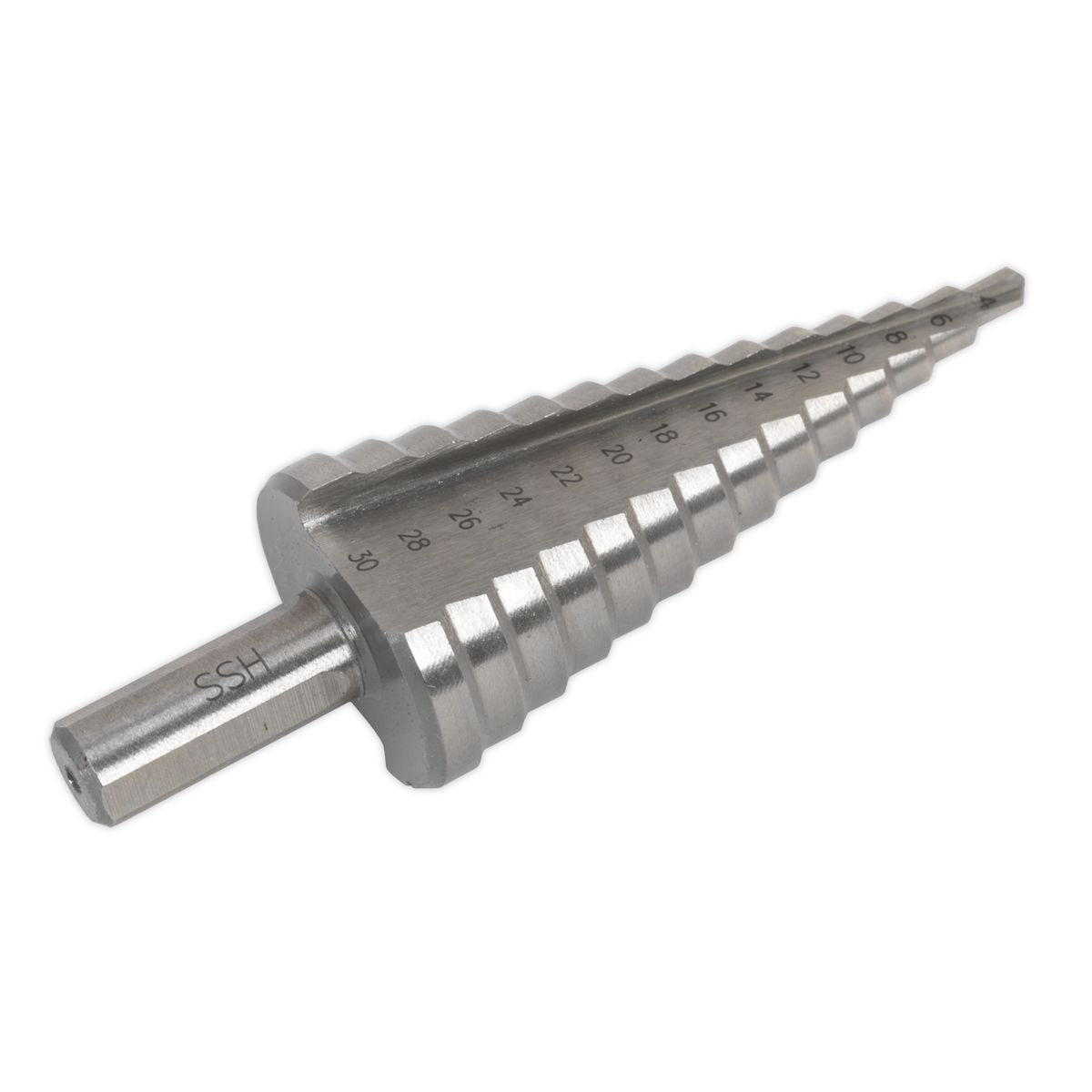 Sealey Double Flute HSS M2 Step Drill Bit 4-30mm - Image 1