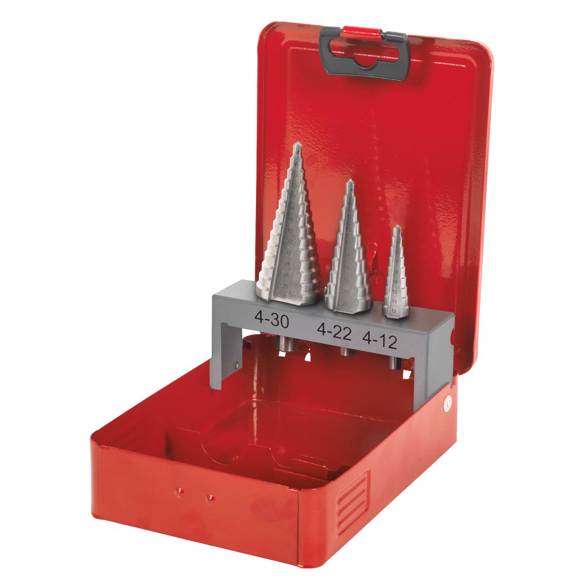 Sealey Double Flute HSS M2 Step Drill Bit Set 3pc - Image 2