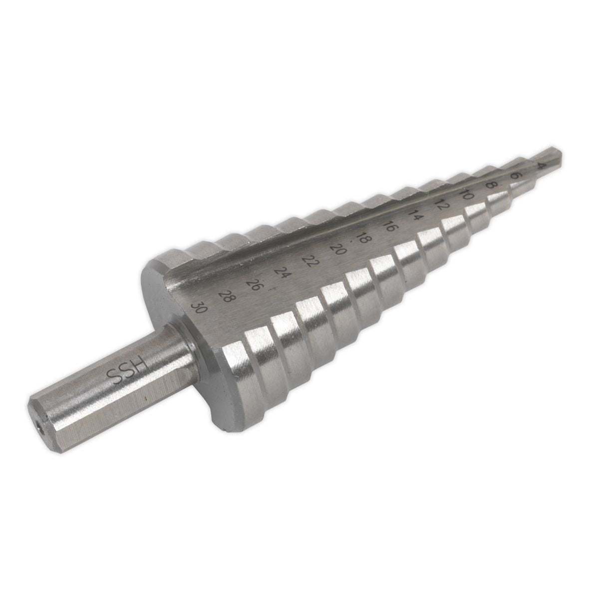 Sealey Double Flute HSS 4341 Step Drill Bit 4-30mm - Image 1