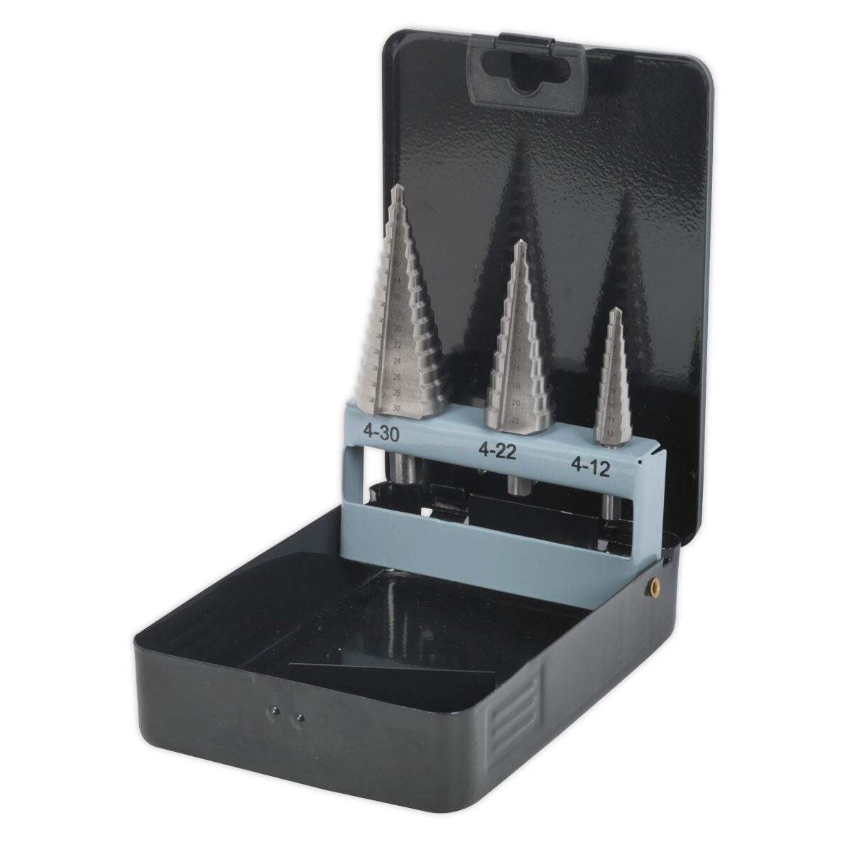 Sealey Double Flute HSS 4341 Step Drill Bit Set 3pc - Image 3
