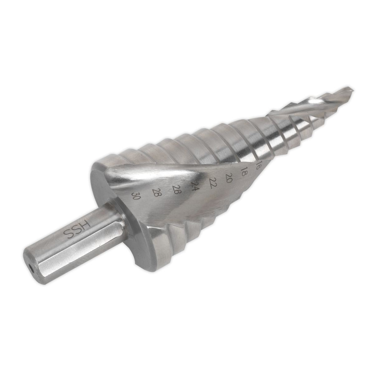 Sealey Double Spiral HSS 4341 Step Drill Bit 4-30mm - Image 1