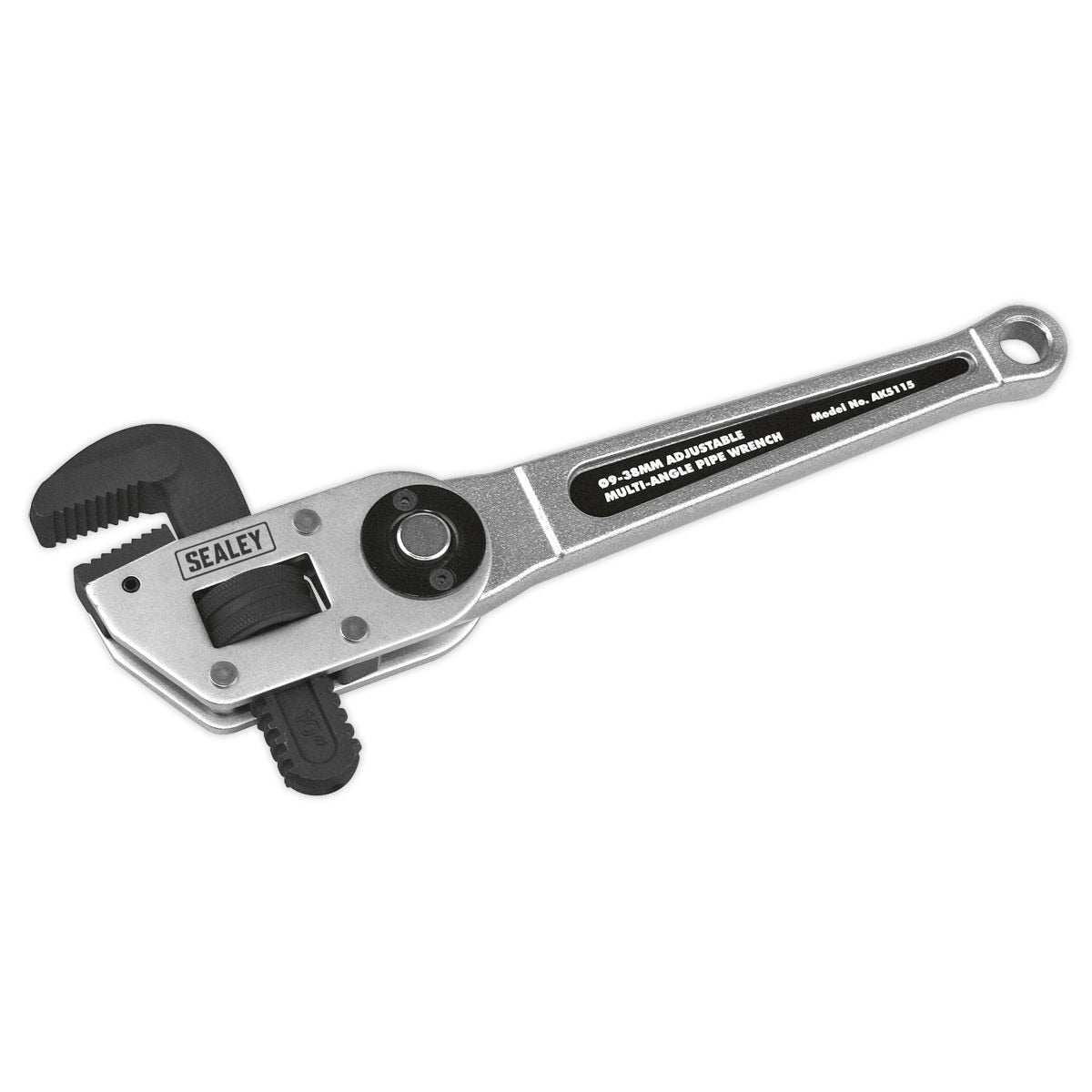 Sealey Premier Adjustable Multi-Angle Pipe Wrench 9-38mm - Image 1