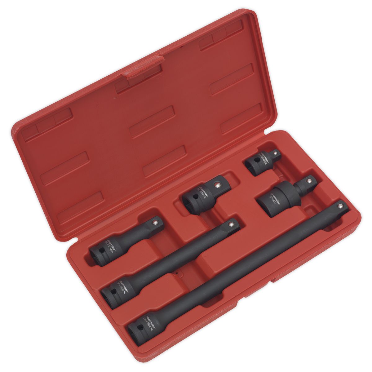 Sealey Premier Impact Adaptor & Extension Bar Set 1/2"Sq Drive 6pc - Image 1