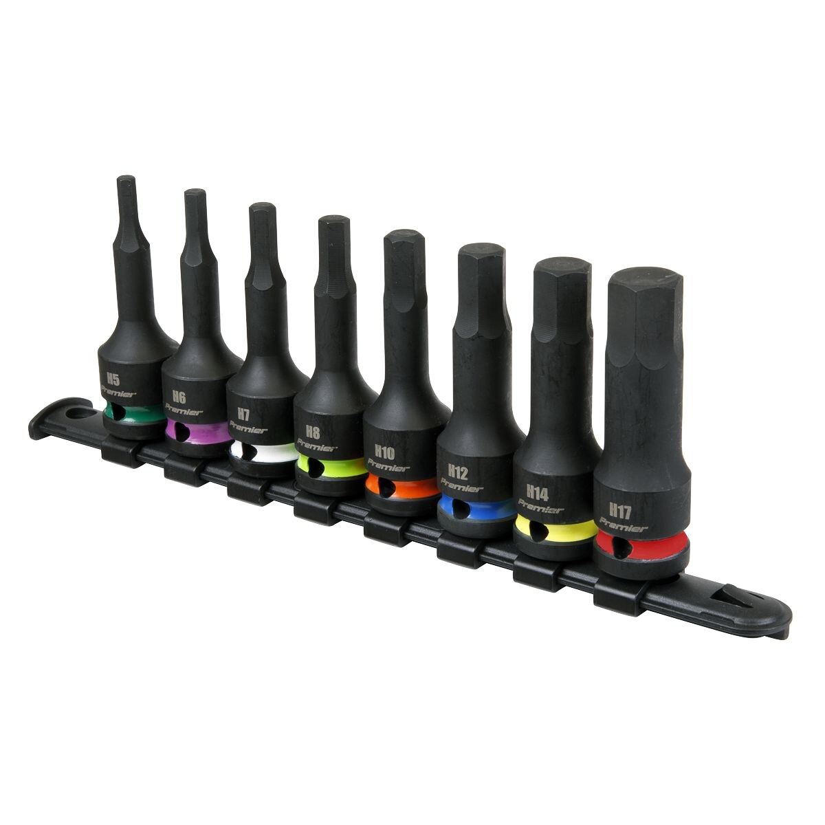 Sealey Premier Hex Impact Socket Bit Set 1/2"Sq Drive 8pc - Image 3