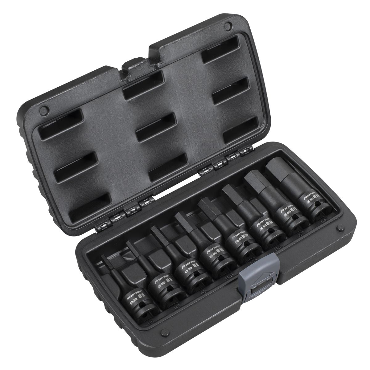Sealey Premier Hex Impact Socket Bit Set 1/2"Sq Drive 8pc - Image 1