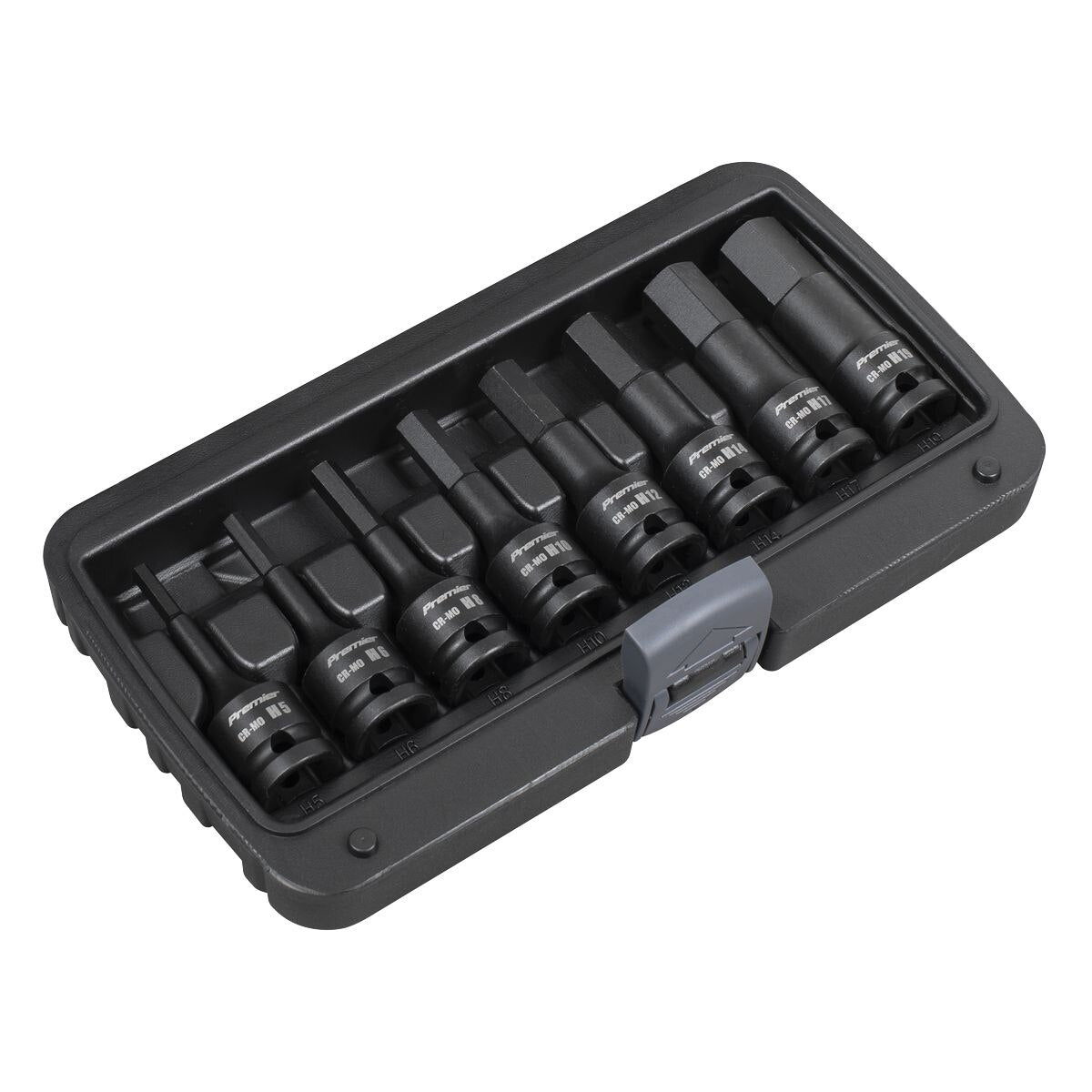Sealey Premier Hex Impact Socket Bit Set 1/2"Sq Drive 8pc - Image 2
