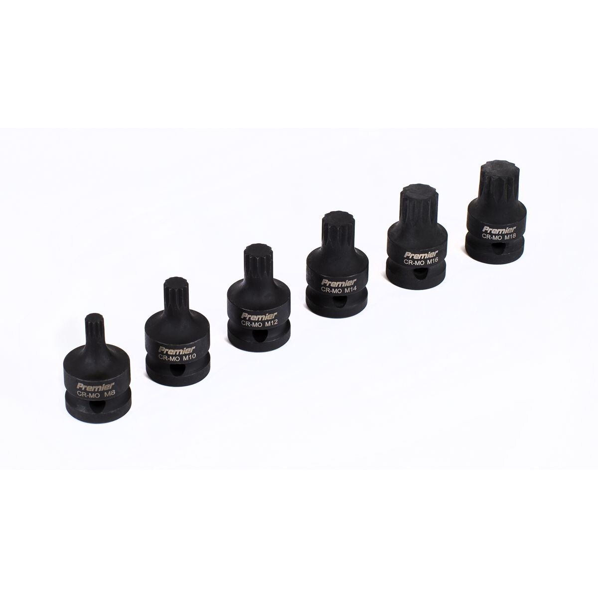 Sealey Premier Spline Impact Socket Bit Set 1/2"Sq Drive 6pc - Image 4