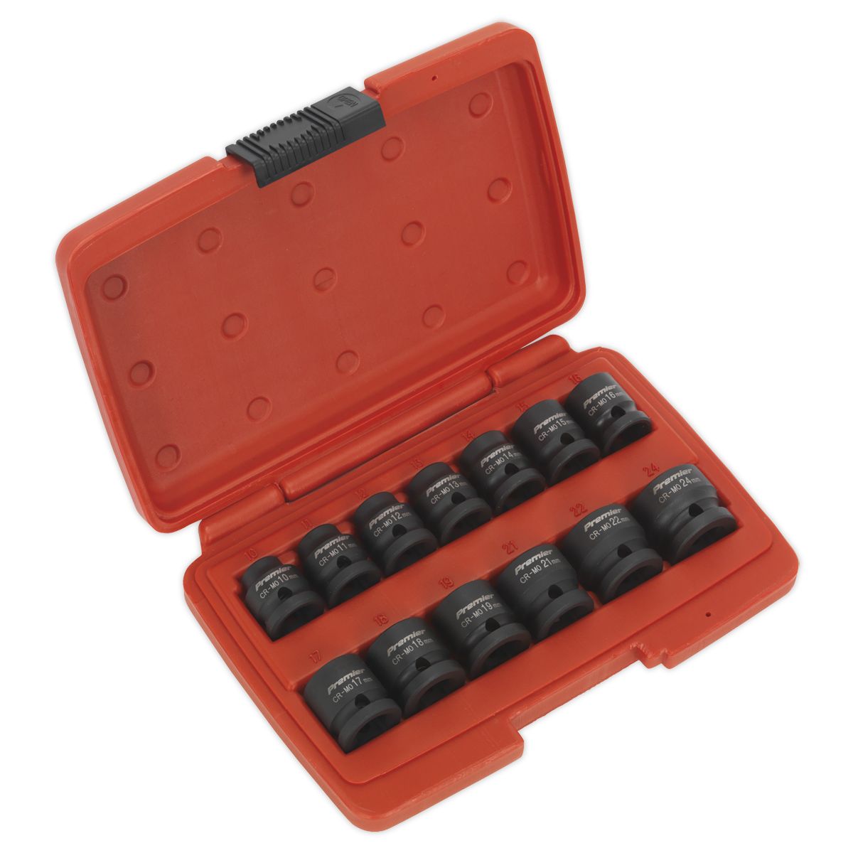 Sealey Premier Low Profile Impact Socket Set 1/2"Sq Drive 13pc - Image 1