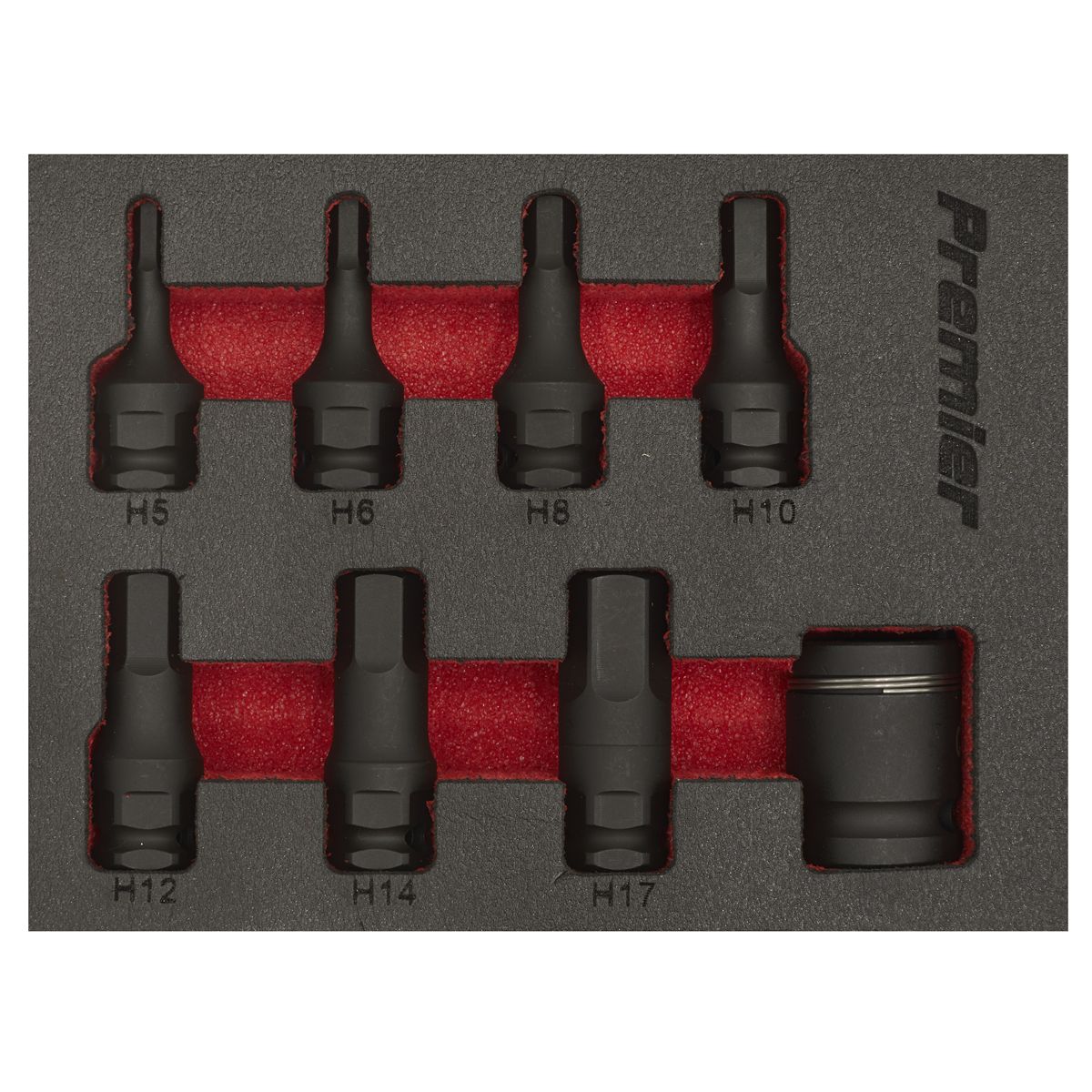 Sealey Premier Hex Impact Socket Bit Set 3/8"Sq Drive 8pc - Image 3