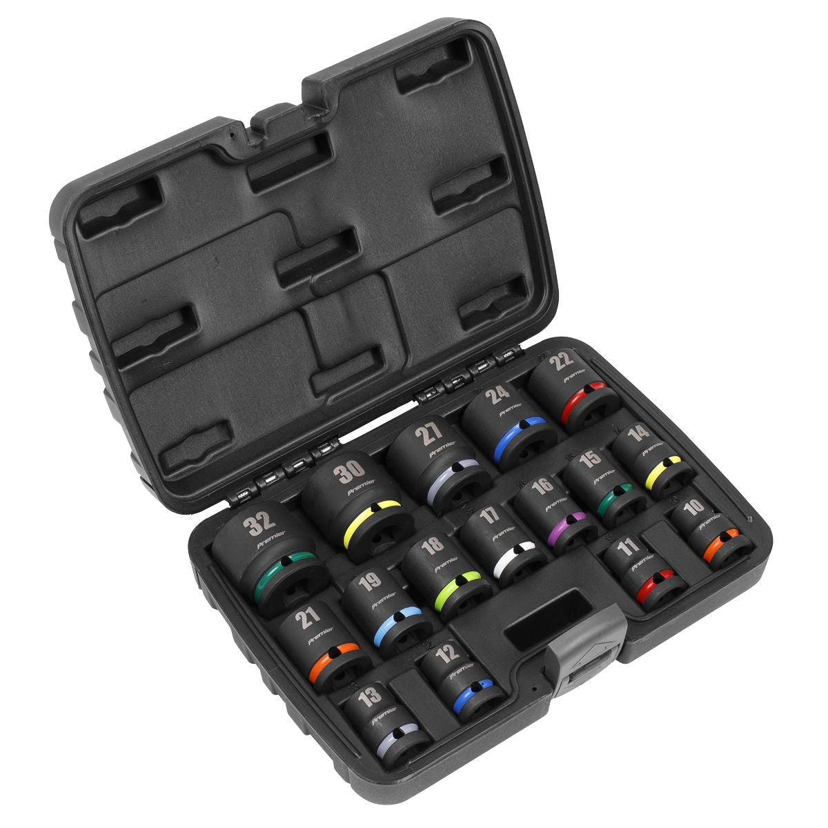 Sealey Premier Impact Socket Set 1/2"Sq Drive 16pc - Image 1