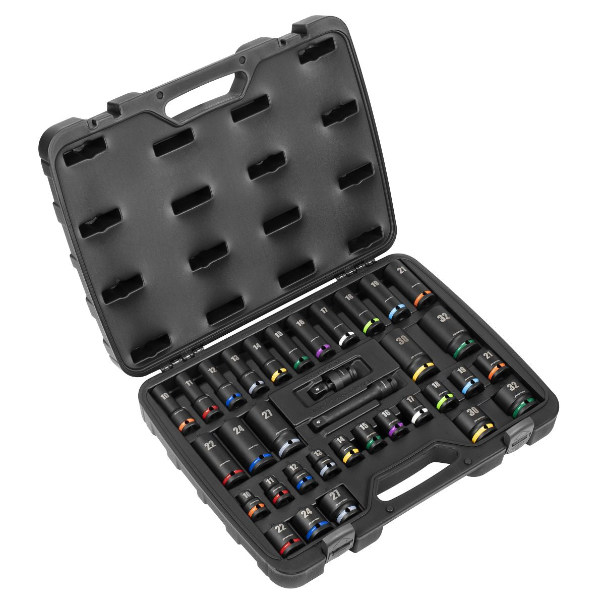 Sealey Premier Impact Socket Set 1/2"Sq Drive 34pc - Image 1