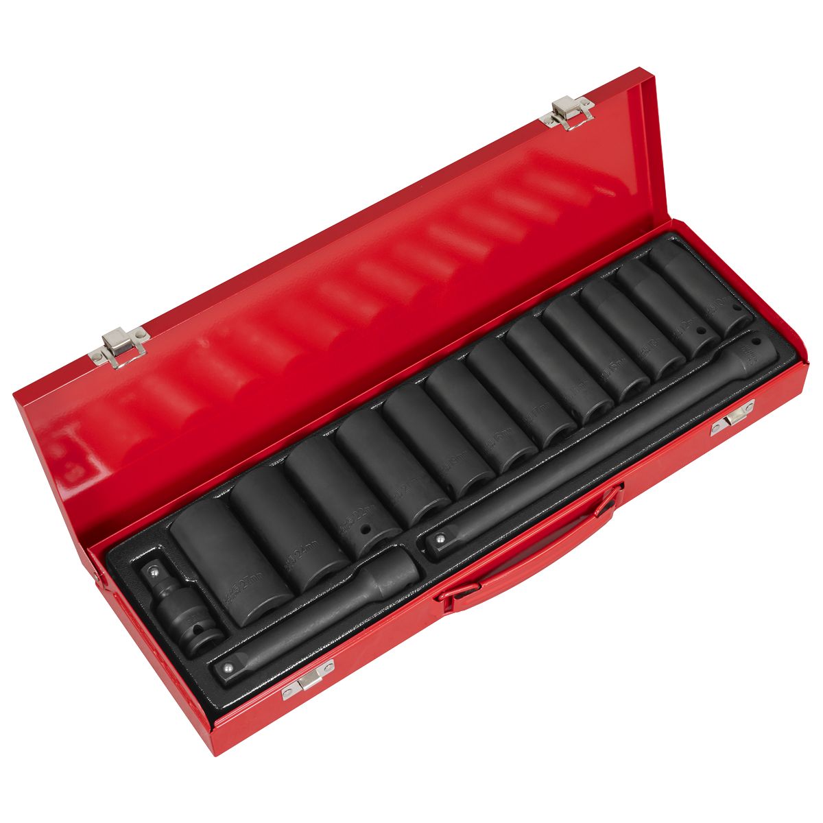Sealey Impact Socket Set 15pc 1/2"Sq Drive Deep Metric - Image 1