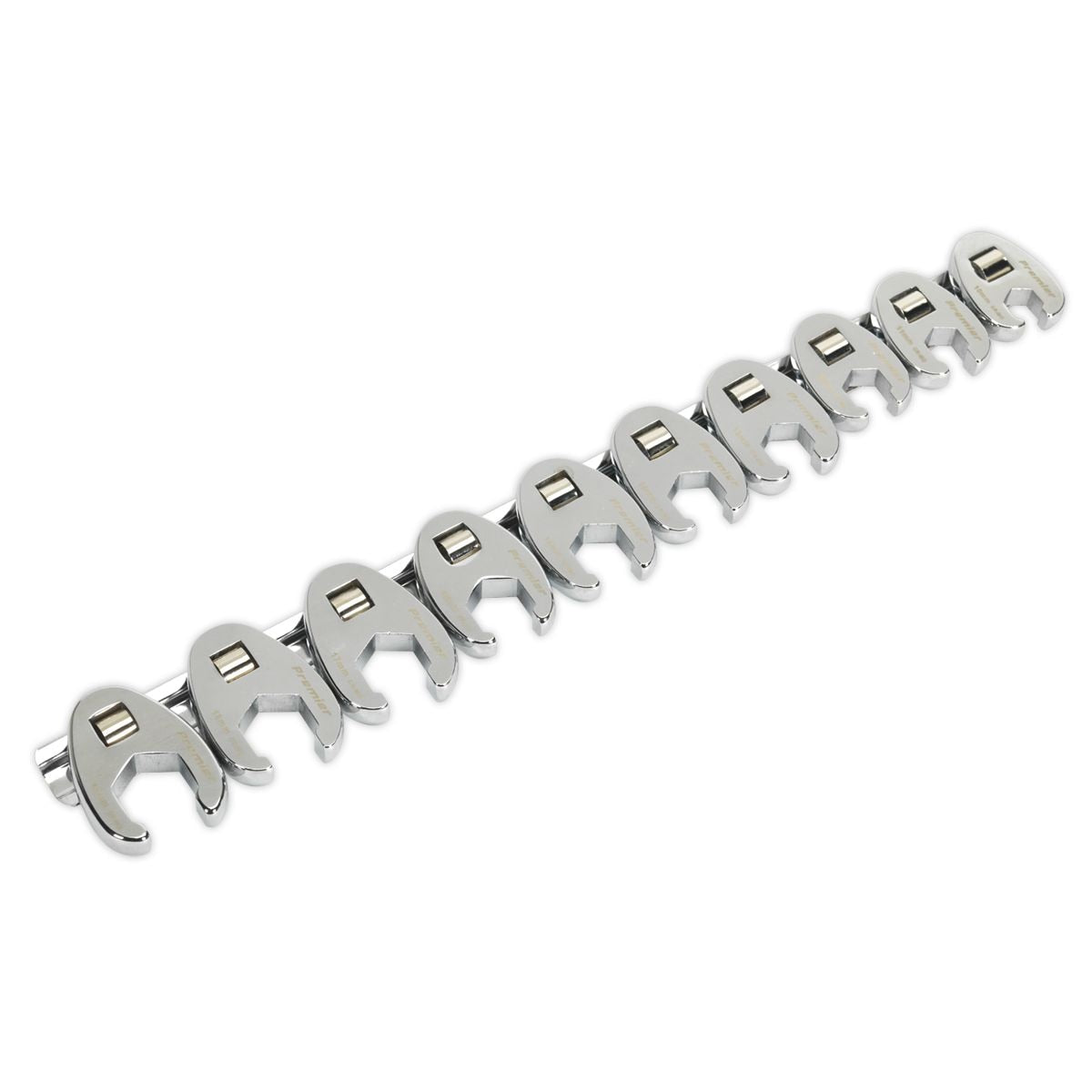 Sealey Premier Crow's Foot Spanner Set 3/8"Sq Drive 10pc - Image 1
